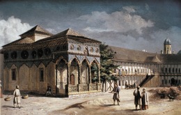 The Church and the Inn, watercolour by Henri Trenk