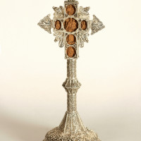 Altar cross (The Crucifixion and saints/the Virgin Mary among the saints)