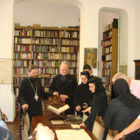 Pilgrims visiting the monastery