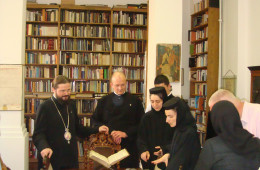 Pilgrims visiting the monastery