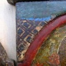 Restaurare icoana:Maica Domnului cu Pruncul,triptic,sec.XVIII: Detaliu,inainte de restaurare